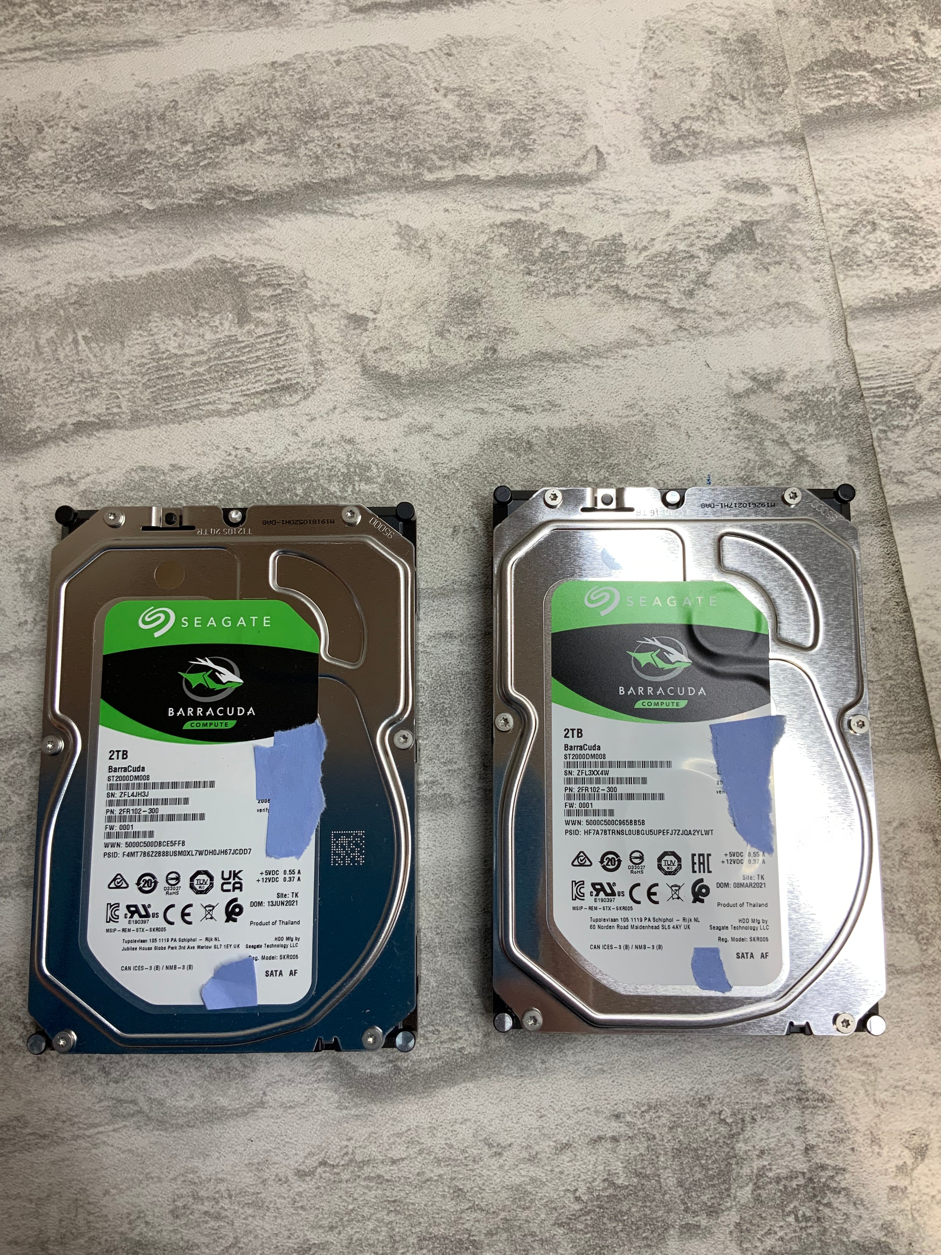 *PARTS ONLY* 2- Seagate BarraCuda 2TB Internal Hard Drive - 3.5 Inch SATA 6Gb/s (7578963509486)